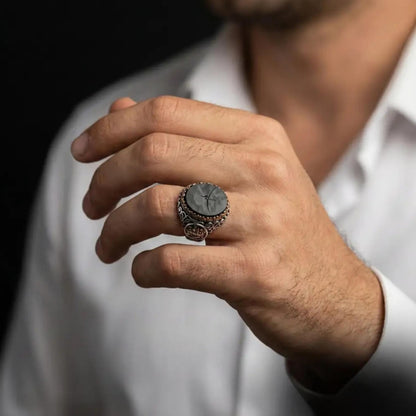 Black Agate Ring – Surah Az-Zumar Verse 9 | 925 Silver