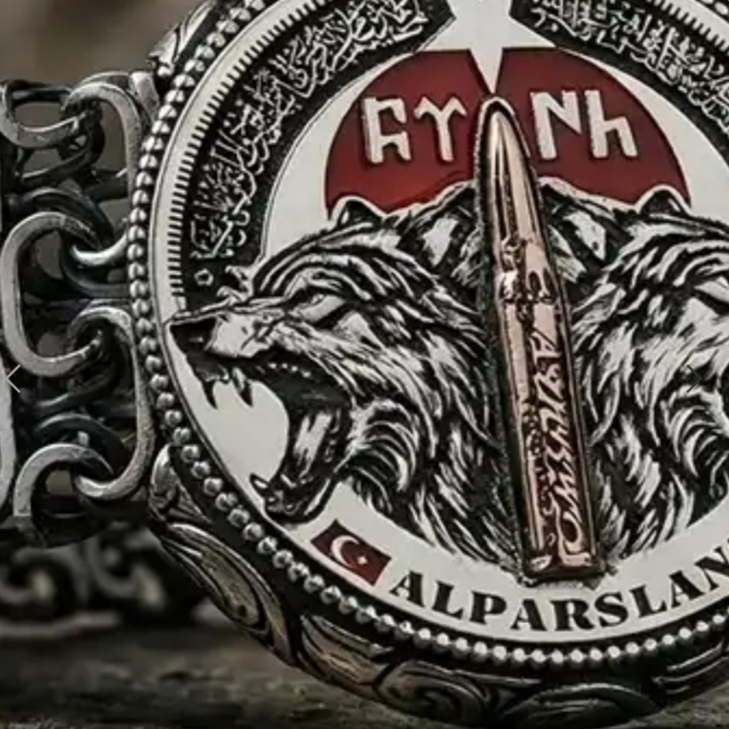 Bozkurt Wolf Bracelet – Göktürk Script & Name | 925 Silver