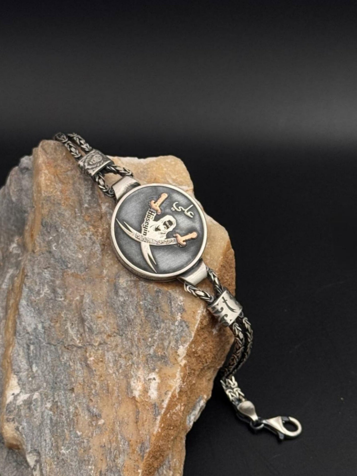 Personalized Zulfiqar Sword Bracelet – Lion of Allah | 925 Silver