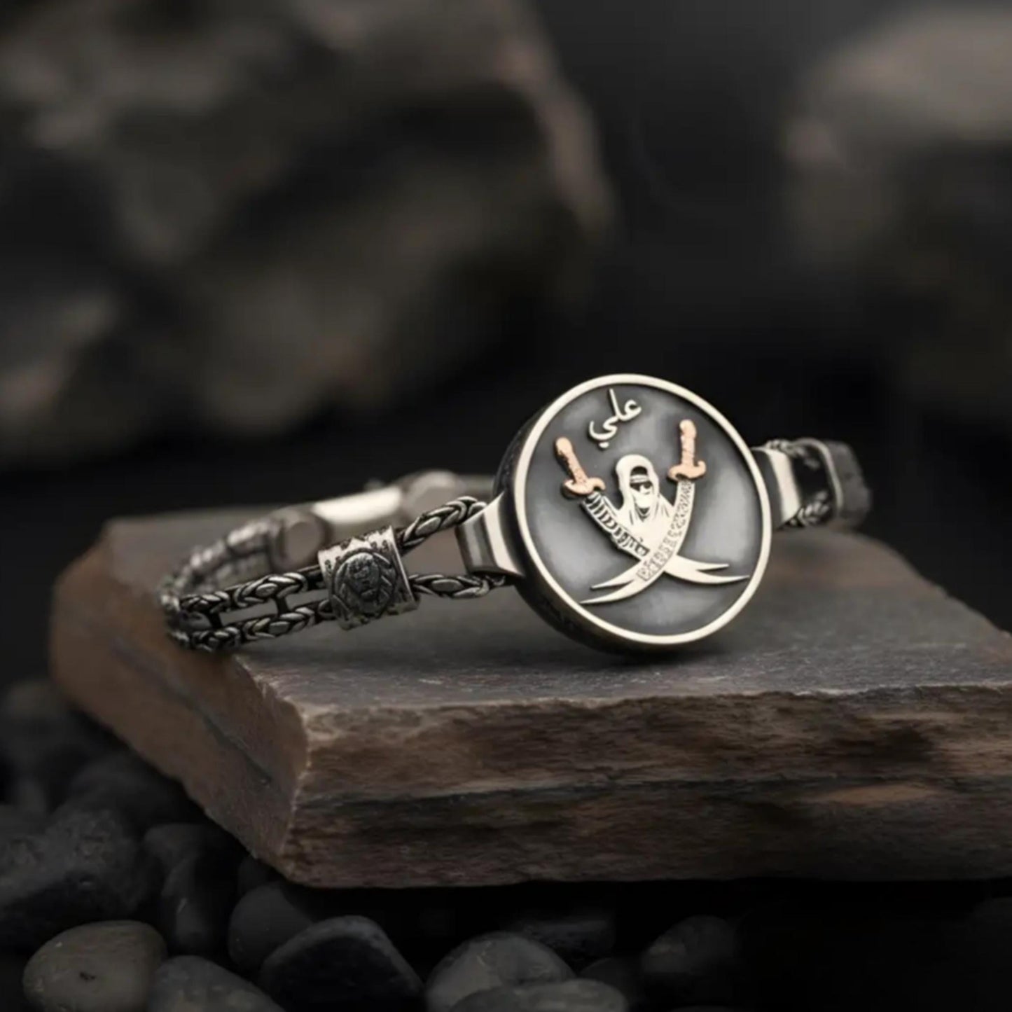 Personalized Zulfiqar Sword Bracelet – Lion of Allah | 925 Silver