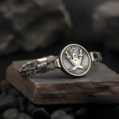 Personalized Zulfiqar Sword Bracelet – Lion of Allah | 925 Silver