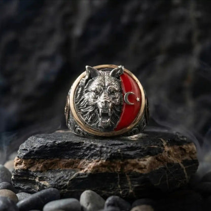 Bozkurt & Alparslan Ring – Göktürk Script | 925 Silver