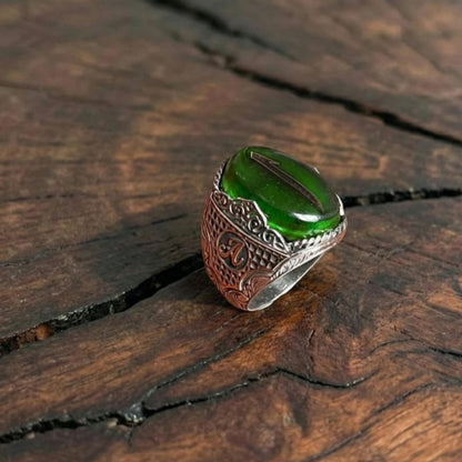 Elif Ring 925 Silver Custom Initial Sufi Handmade Men