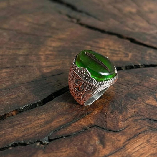 Elif Ring 925 Silver Custom Initial Sufi Handmade Men