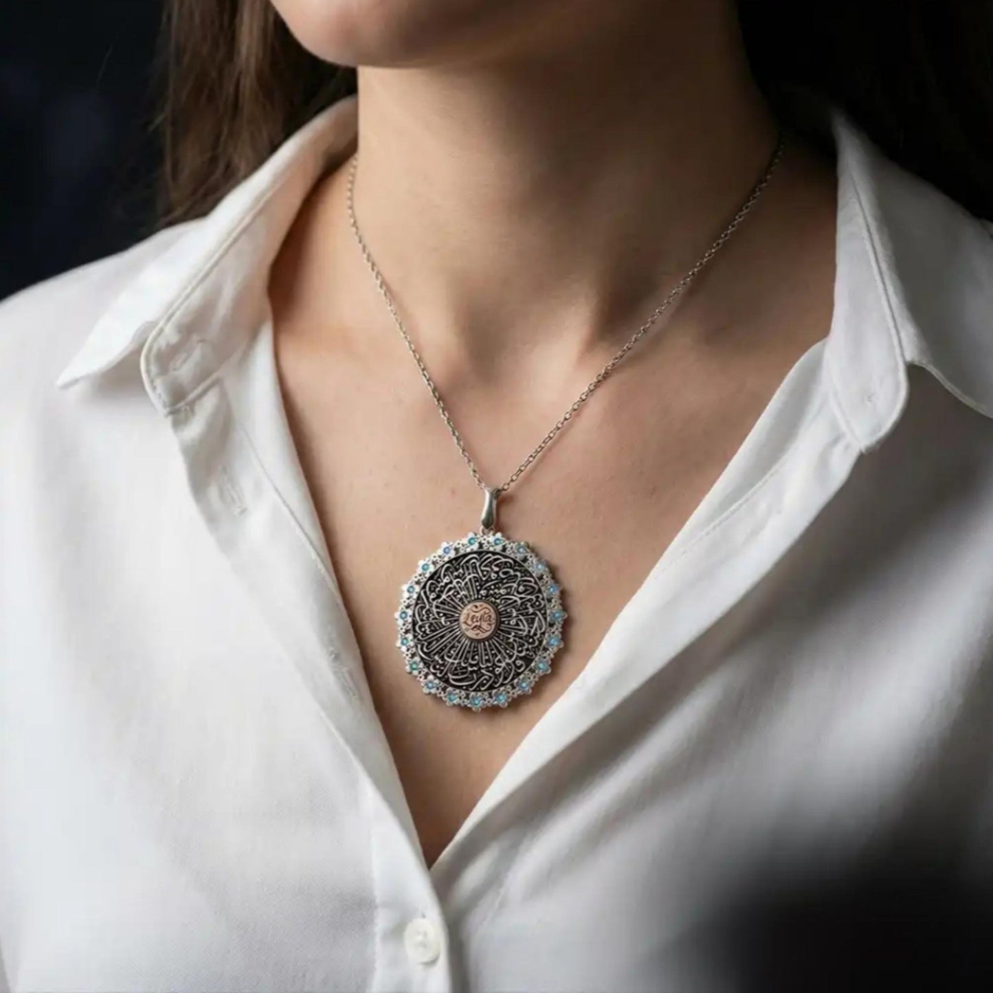 Women’s Personalized Name Necklace Micro Zircon Sterling Silver