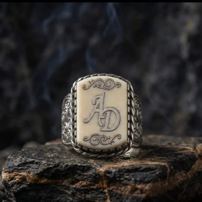 Personalisierter Herrenring mit Initialen, 925er Silberring, Geschenk für den Ehemann