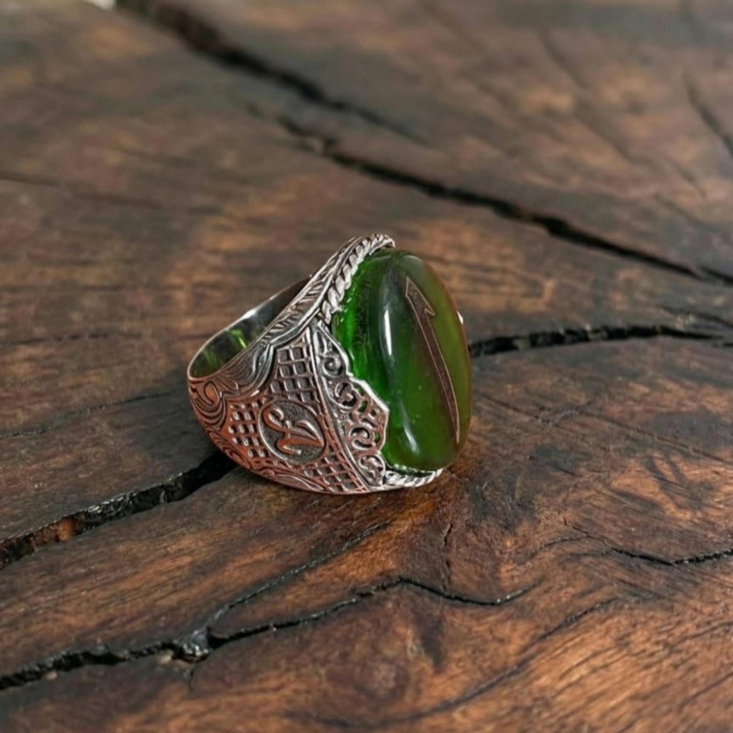 Elif Ring 925 Silver Custom Initial Sufi Handmade Men