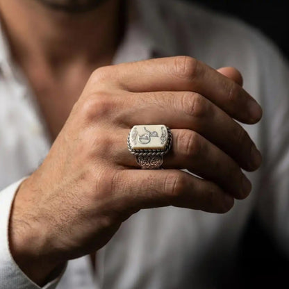 Personalisierter Herrenring mit Initialen, 925er Silberring, Geschenk für den Ehemann