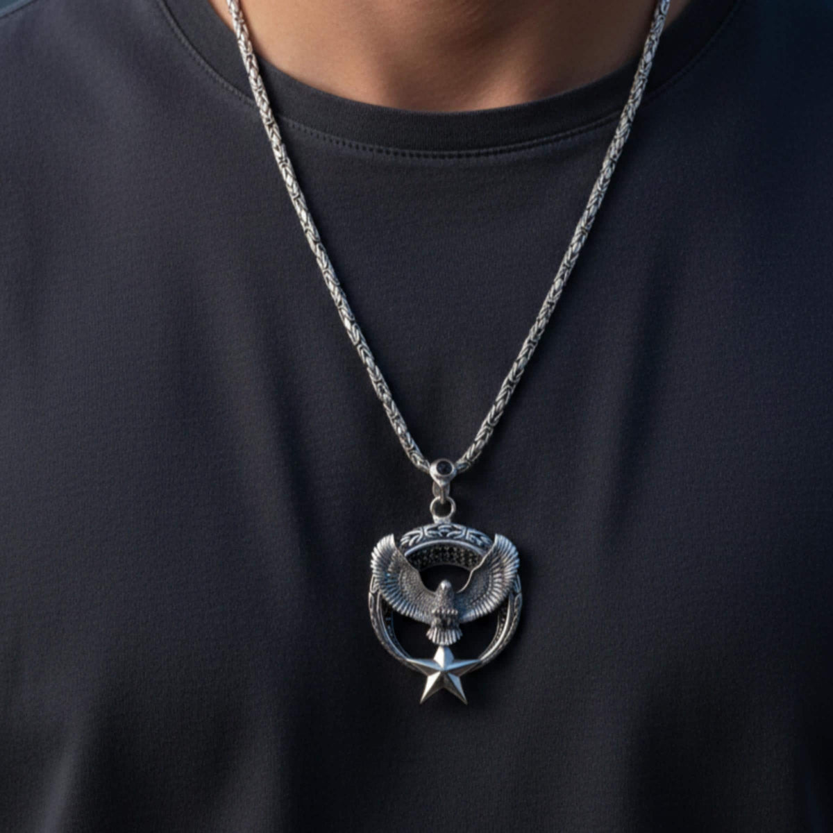 Ottoman Eagle & Crescent Star Necklace – view 2