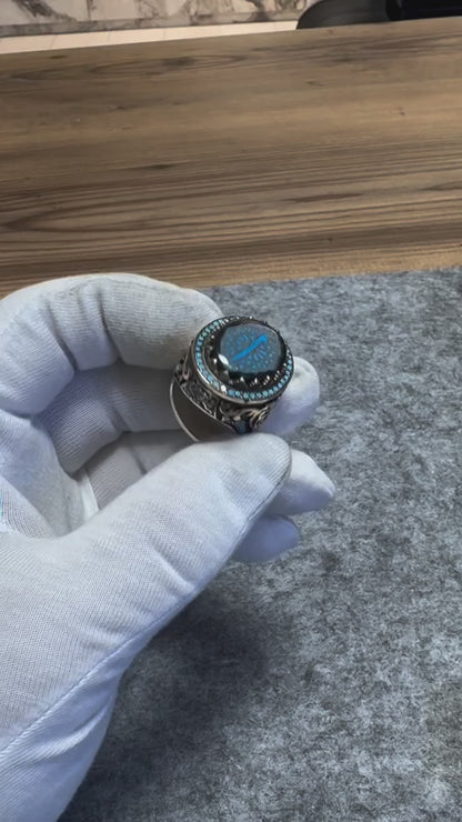 Elif Turquoise Stone Sterling Silver Ring