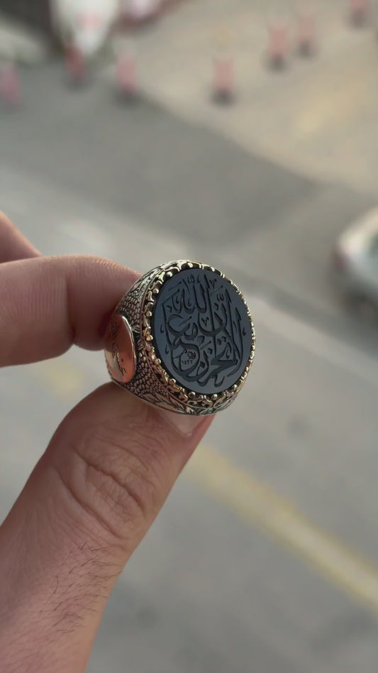 Shahada Black Onyx 925 Sterling Silver Men’s Ring