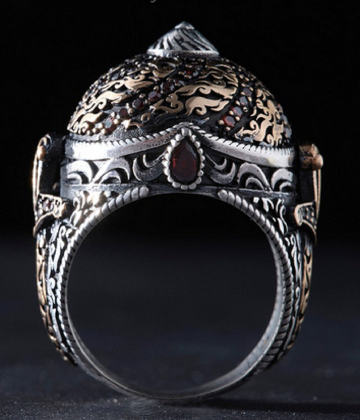 Red Zircon Ring Ottoman Helmet – view 5