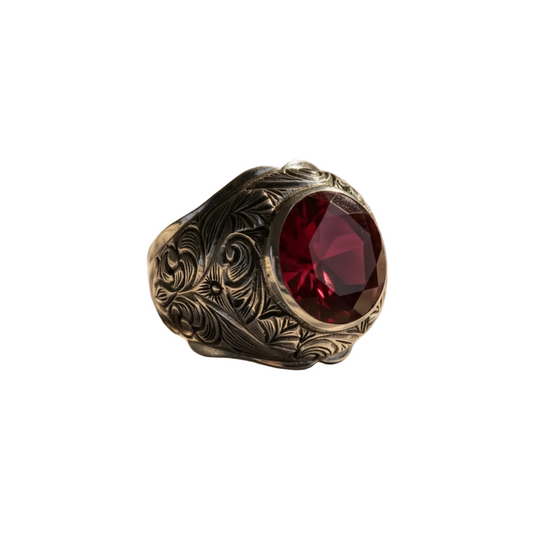 Red Onyx Ring 925 Silver Handmade Men Statement