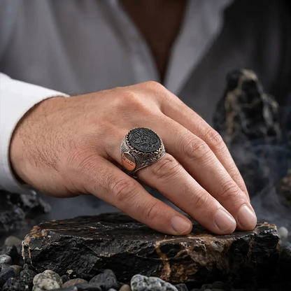 Shahada Black Onyx 925 Sterling Silver Men’s Ring