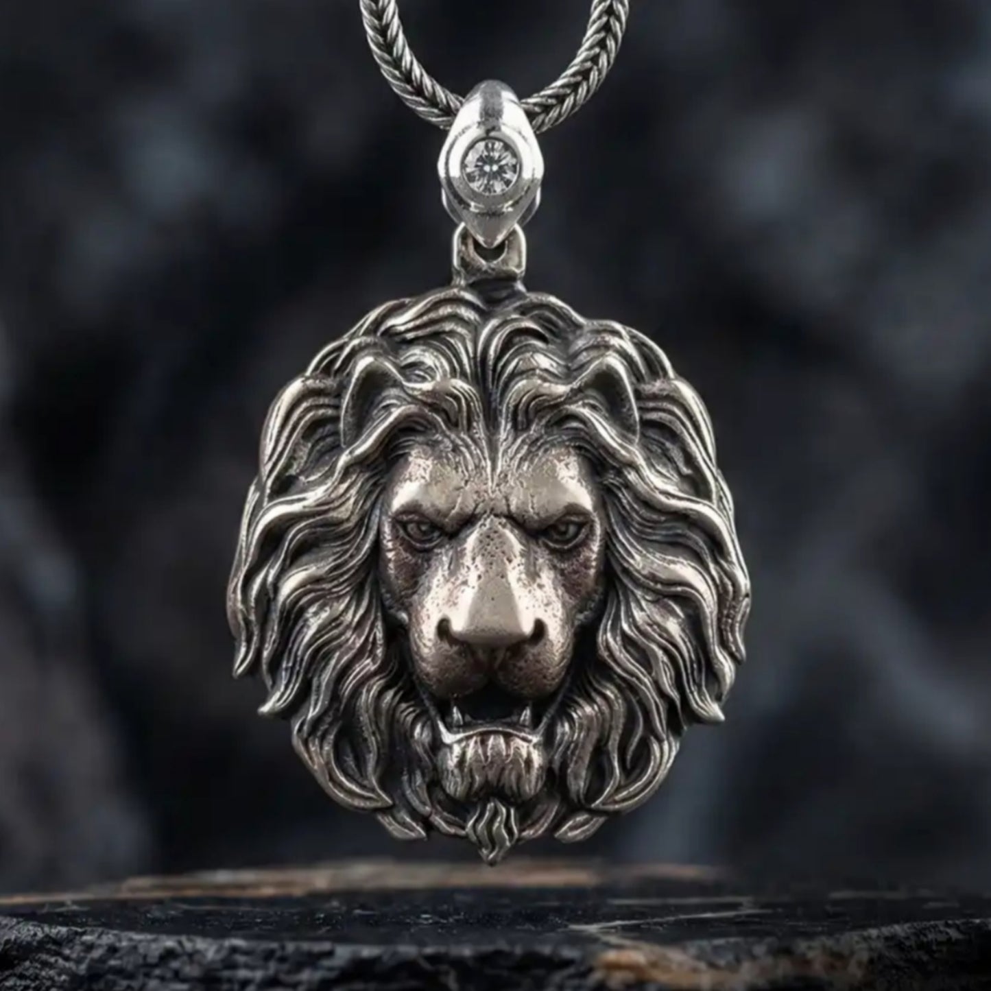 925 Sterling Silver Lion Necklace for Men