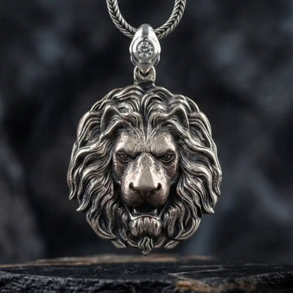 925 Sterling Silver Lion Necklace for Men