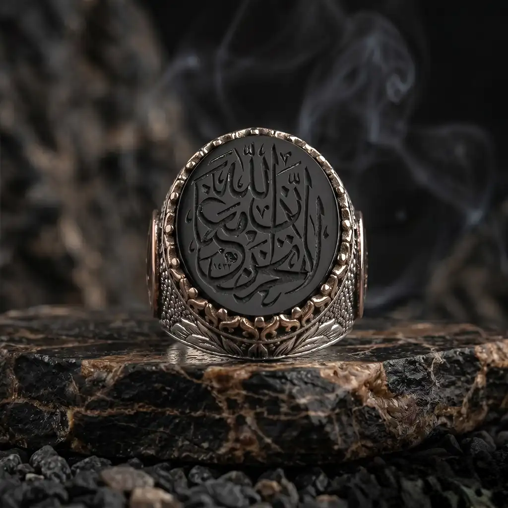 Shahada Black Onyx 925 Sterling Silver Men’s Ring