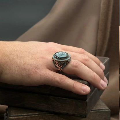 Elif Turquoise Stone Sterling Silver Ring