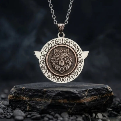 Eagle Wolf Necklace 925 Silver Oxidized Pendant Handmade