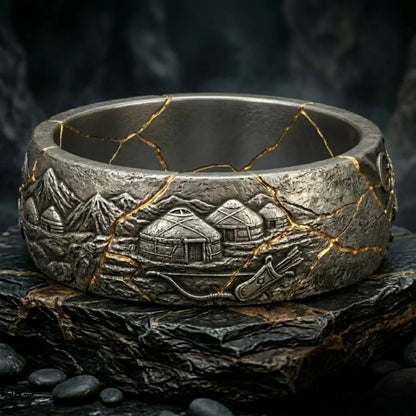 Kintsugi Otuken Wolf Ring – 925 Sterling Silver