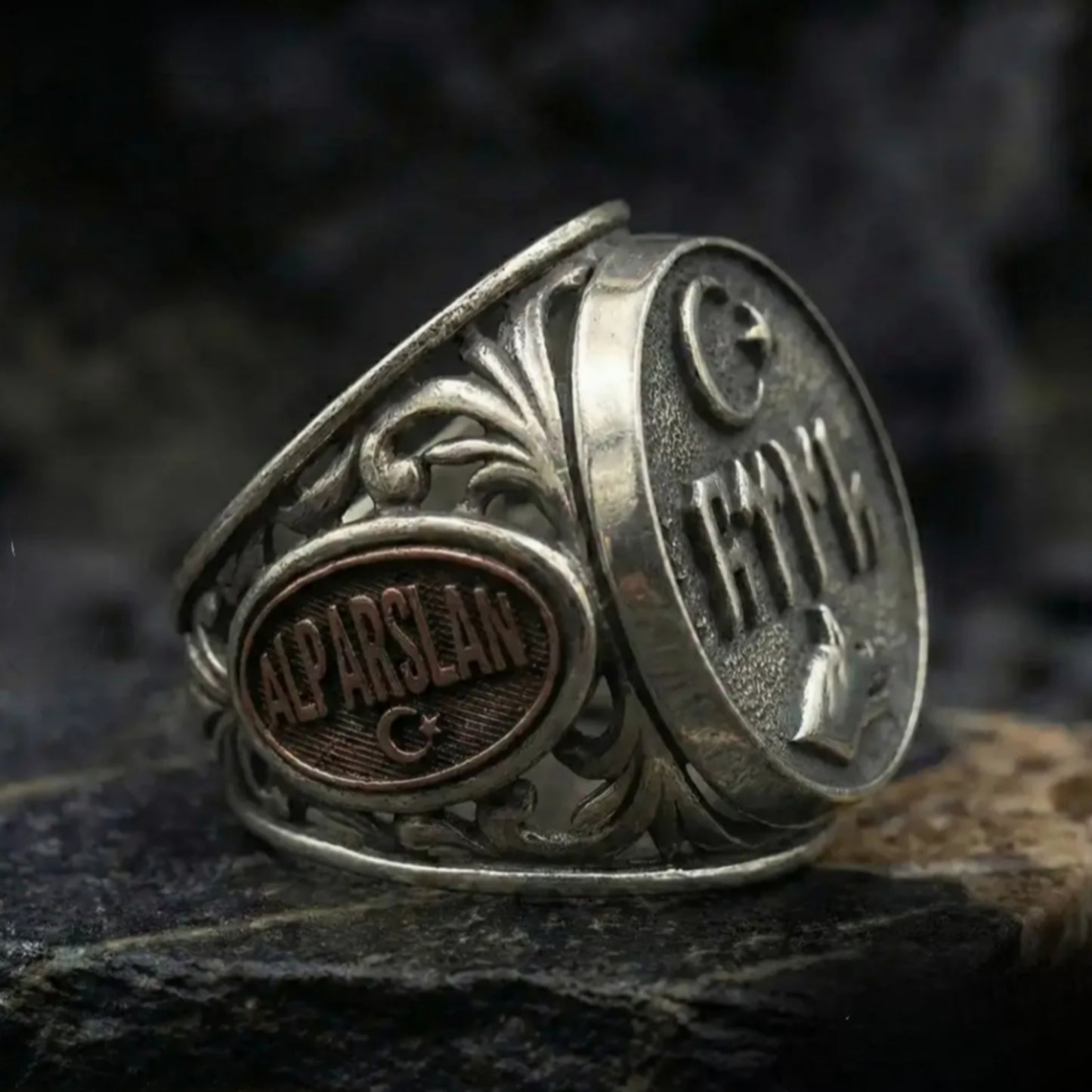 Gokturk TURK Written Silver Ring | Reyhan Silver Jewelry