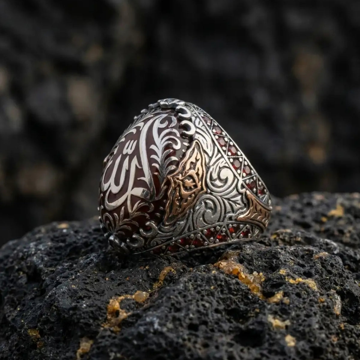 Alhamdulillah Men's Ring – 925 Sterling Silver Islamic Arabic Calligraphy