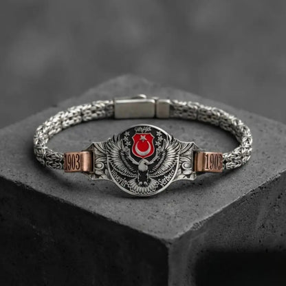 Black Eagle Bracelet 925 Silver Personalized Name Handmade Men