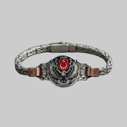 Black Eagle 925 Sterling Silver Personalized Men's Bracelet
