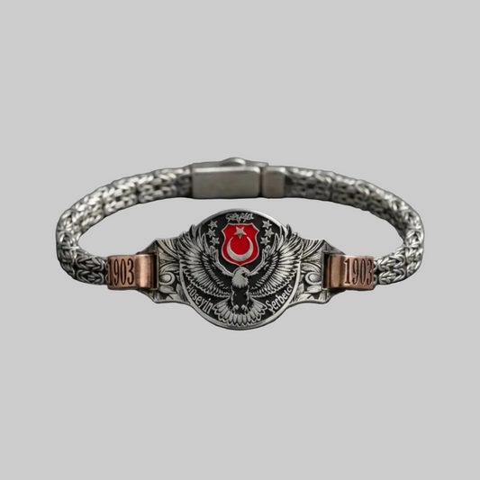 Black Eagle 925 Sterling Silver Personalized Men's Bracelet