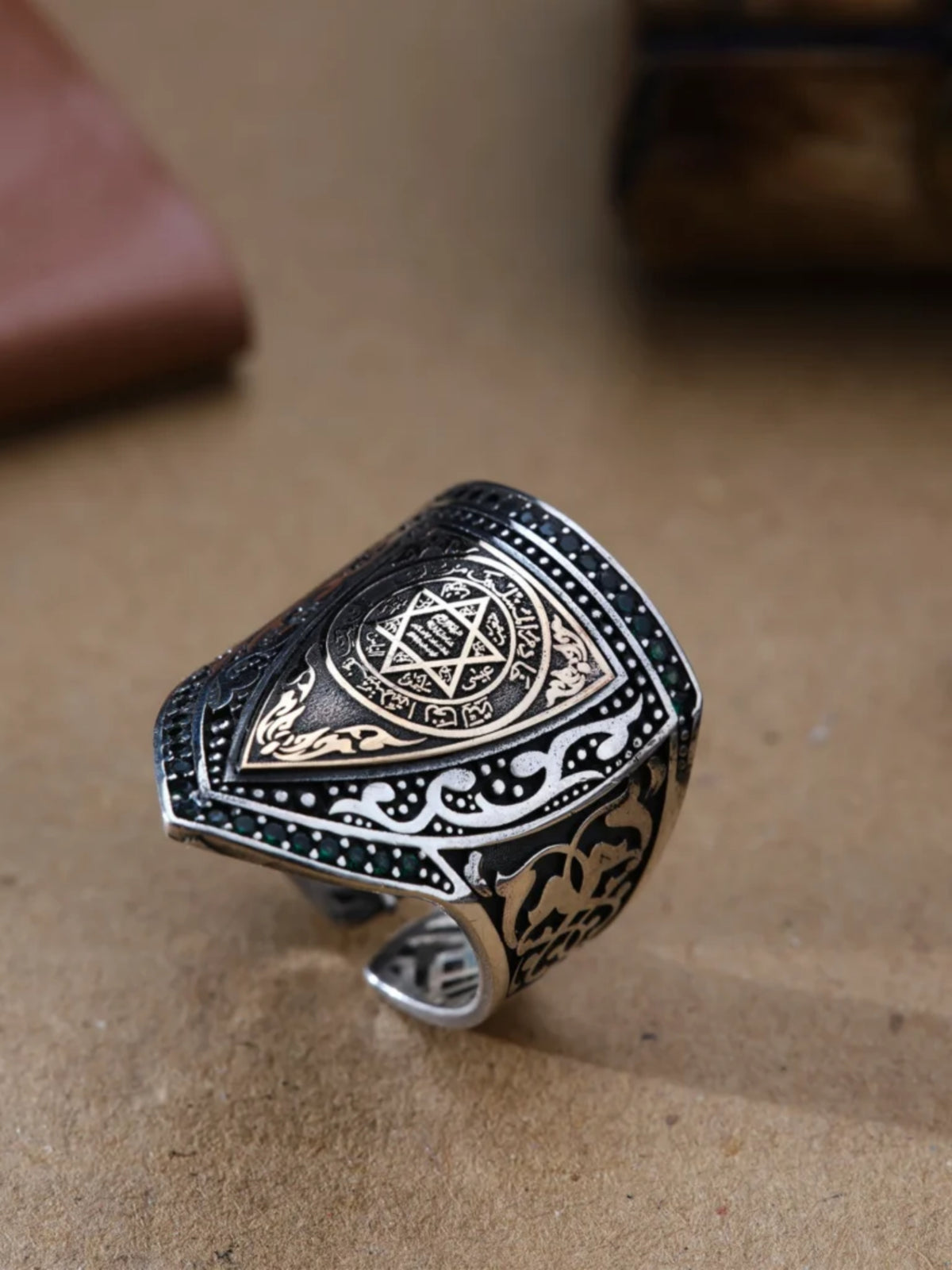 Seal of Solomon 925 Sterling Silver Men’s Ring – Handmade Personalized Islamic Jewelry