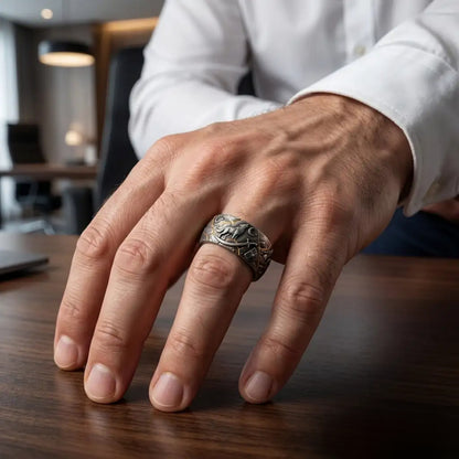 Kintsugi Otuken Wolf Ring – 925 Sterling Silver