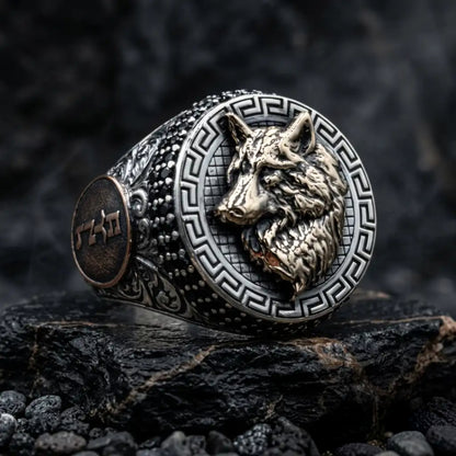 Personalized Wolf Ring – 925 Sterling Silver Göktürk Turkish Men’s Ring