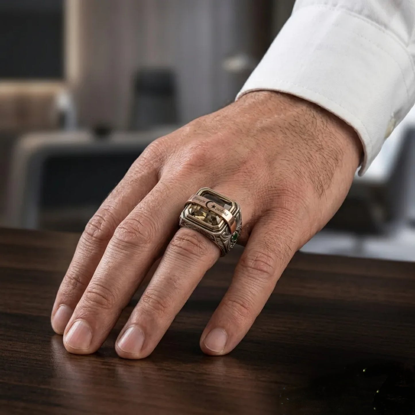Personalized Diaspore Stone 925 Sterling Silver Ring