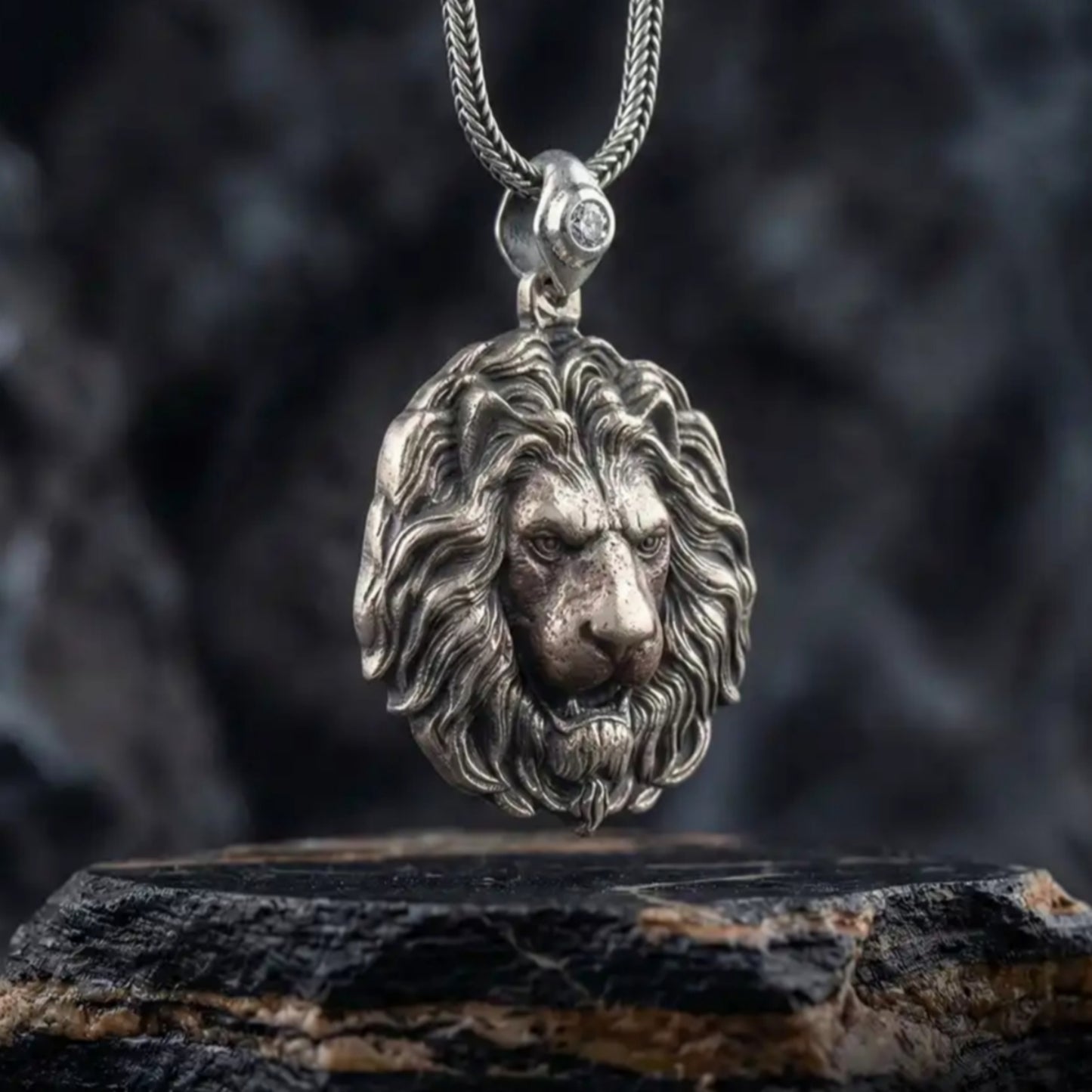 925 Sterling Silver Lion Necklace for Men