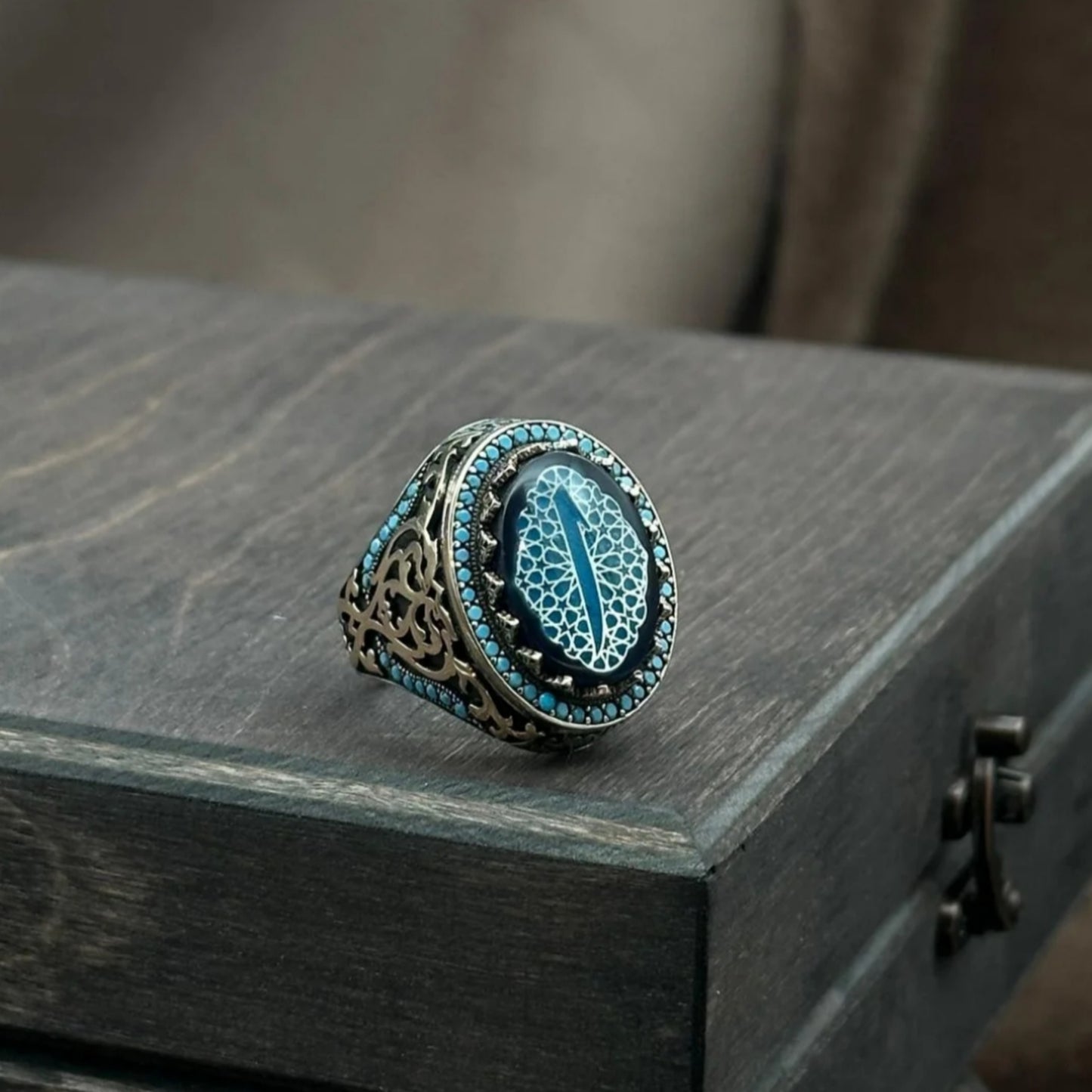 Elif Turquoise Stone Sterling Silver Ring