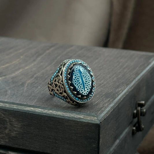 Elif Turquoise Stone Sterling Silver Ring