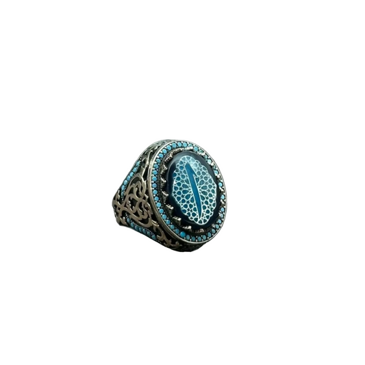 Elif Turquoise Ring 925 Silver Ottoman Seljuk Handmade
