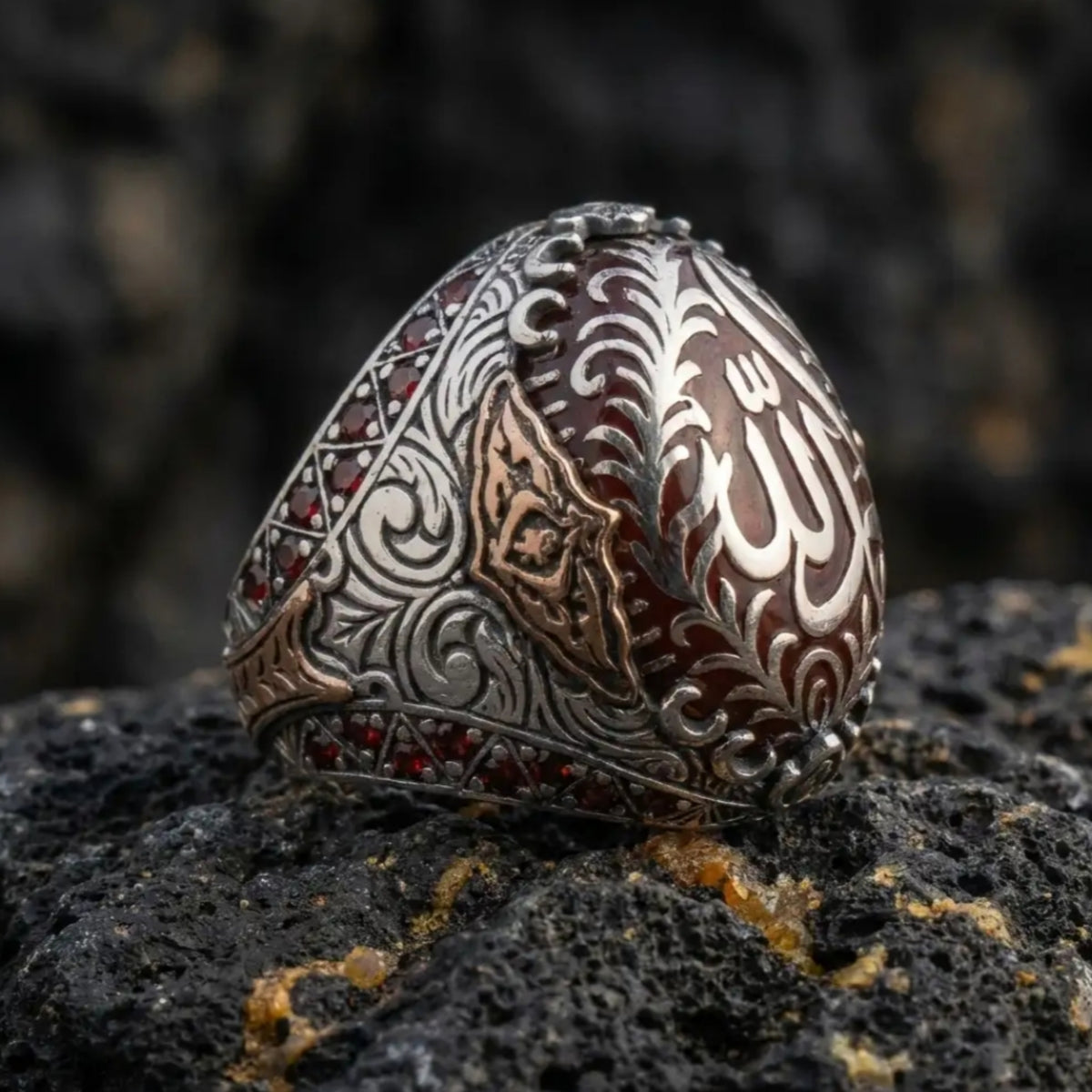 Alhamdulillah Men's Ring – 925 Sterling Silver Islamic Arabic Calligraphy