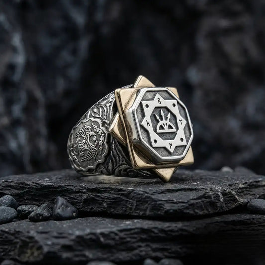 Oghuz Kagan Ring 925 Silver Seljuk Eagle Ottoman Handmade
