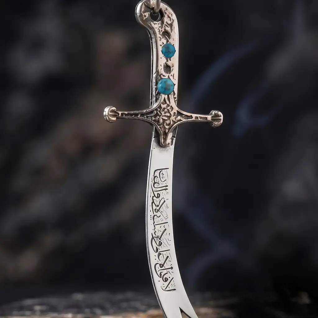 Zulfiqar Sword 925 Sterling Silver Men’s Necklace