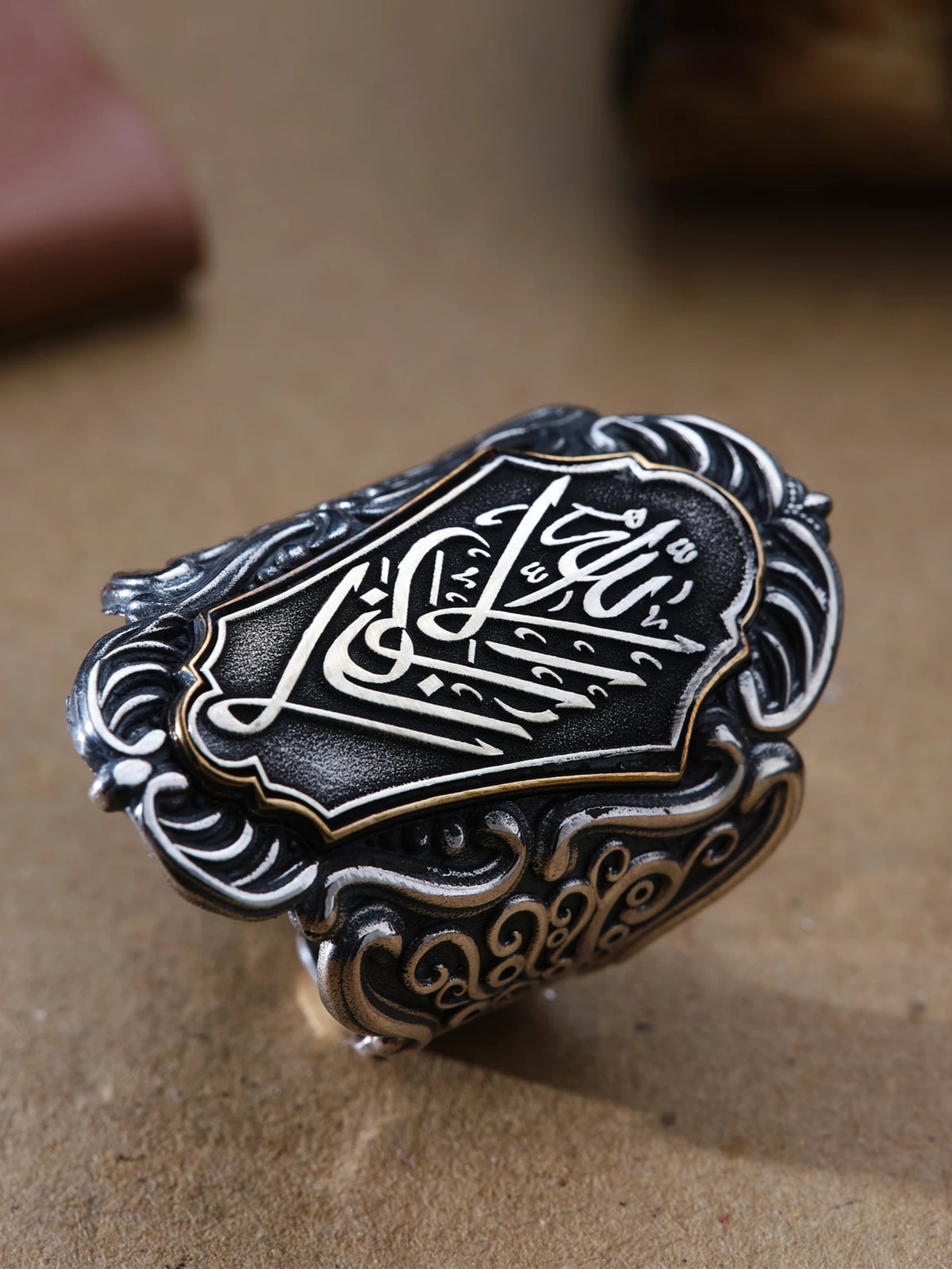 La Ilaha Illallah 925 Sterling Silver Zihgir Thumb Ring for Men – Personalized Islamic Ring