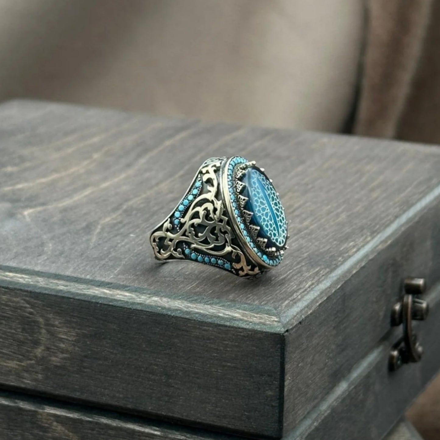Elif Turquoise Stone Sterling Silver Ring