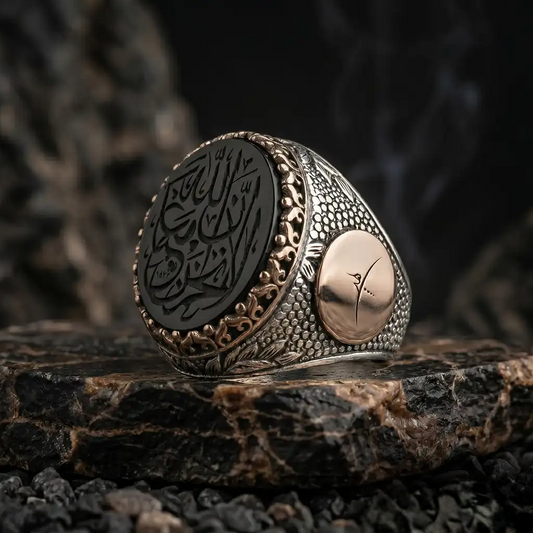 Shahada Black Onyx 925 Sterling Silver Men’s Ring