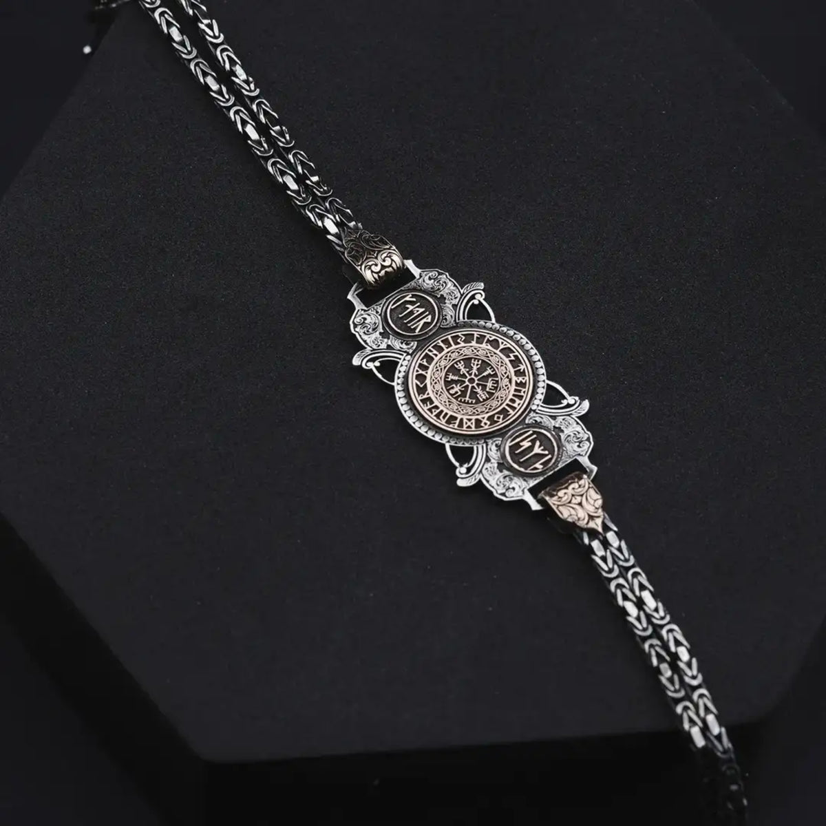 Viking Compass Bracelet for Men – 925 Sterling Silver Vegvisir Jewelry