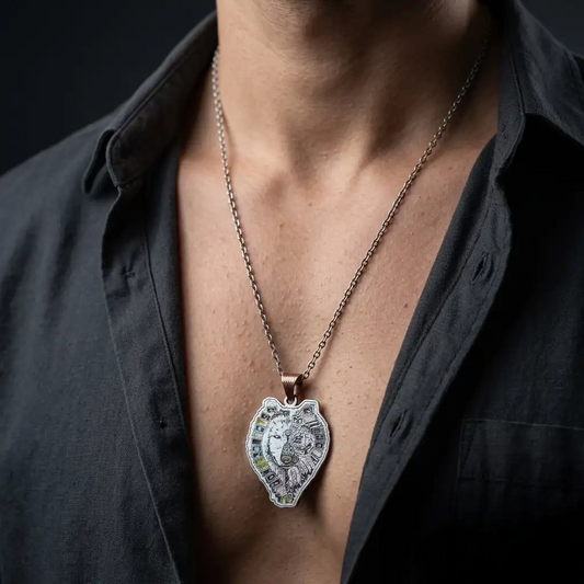 925 Sterling Silver Turkish Wolf Men’s Necklace