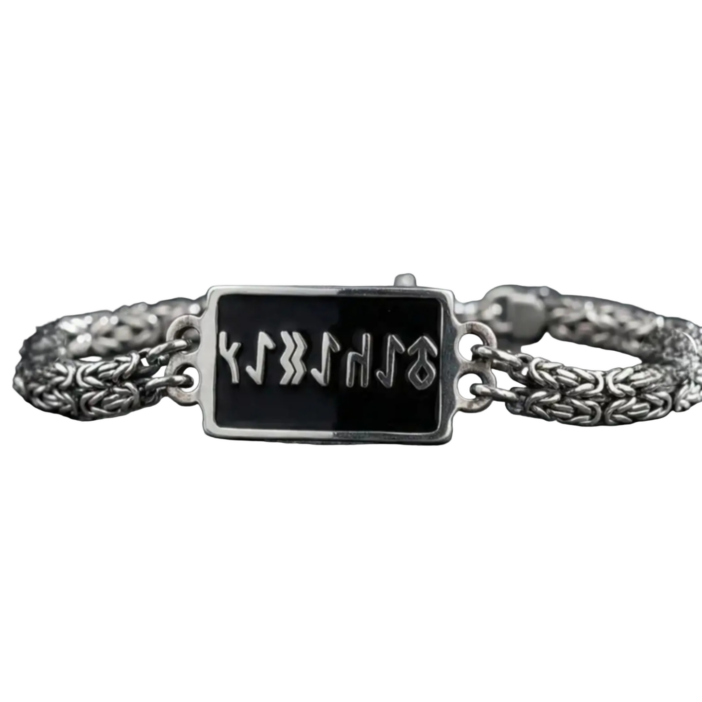 Gokturk Script 925 Sterling Silver Chain Bracelet