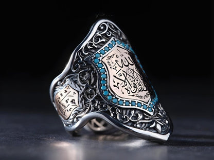 Archer Thumb Ring, Islamic Gift, Adjustable Zihgir in 925 sterling silver