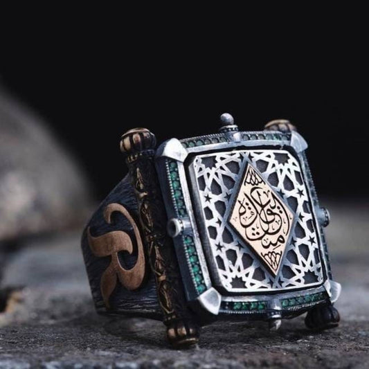 Ottoman Ring, Engraved Turkish Jewelry in 925 sterling silver