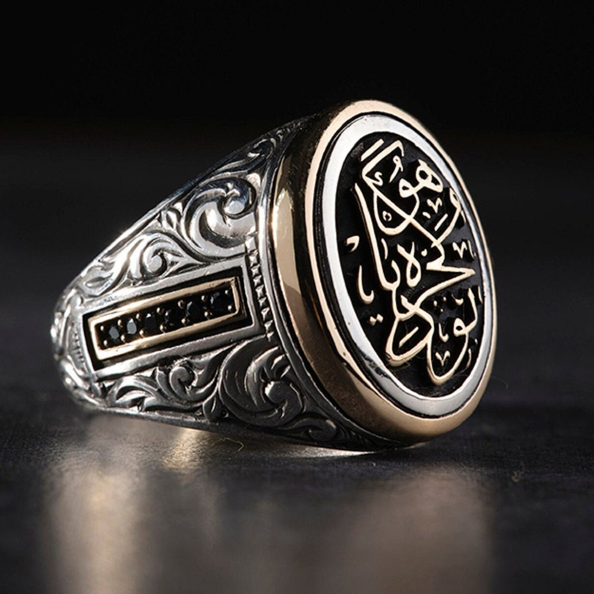 خاتم «هذا أيضًا سيمضي» الرجالي من فضة إسترلينية عيار 925
