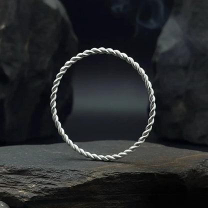 Twisted rope bangle in 925 sterling silver